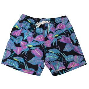 Chubbies Tropical Leaf Florescent Funk Neon Swim Trunks Shorts Size S 5.5"Inseam